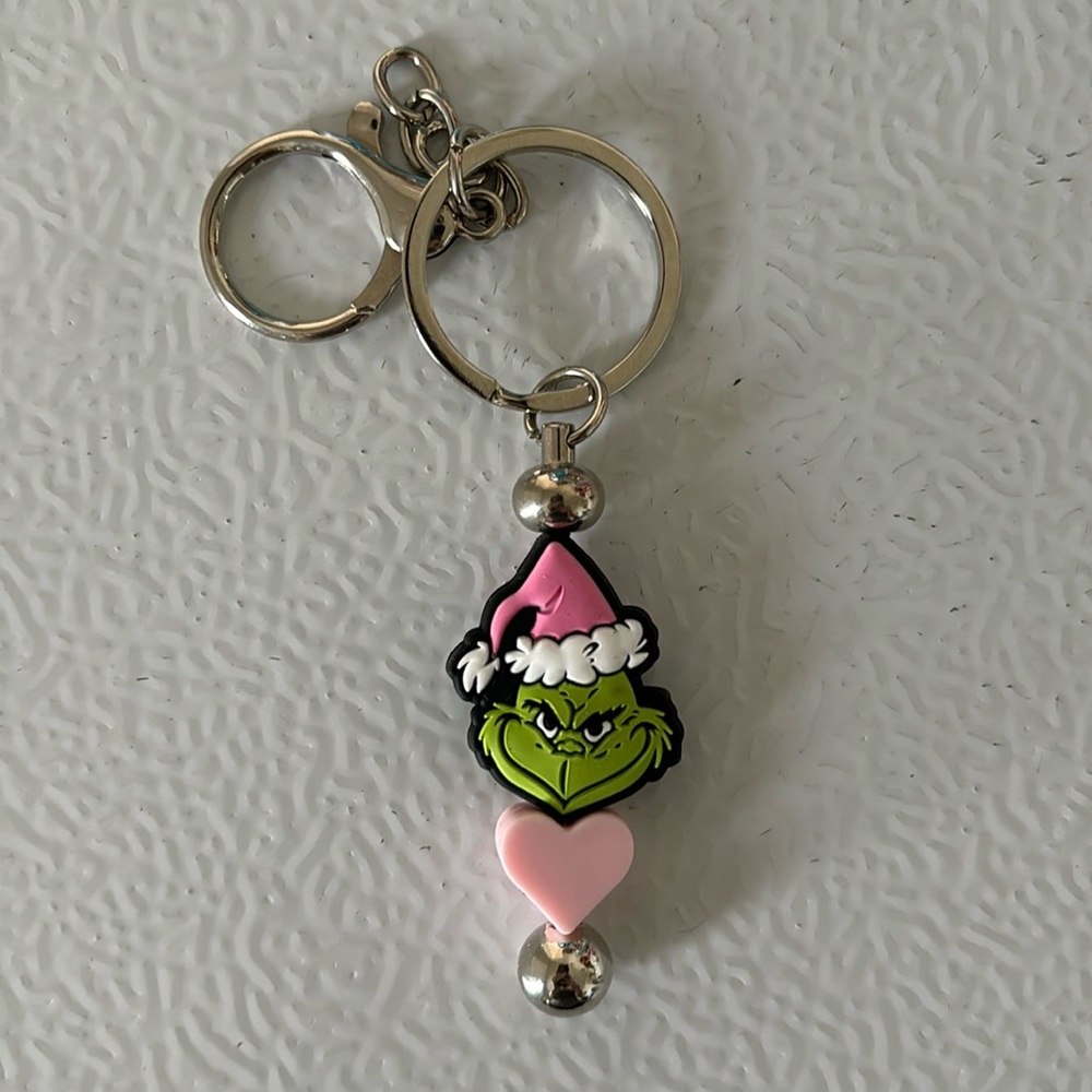 Pink Grinch Keychain